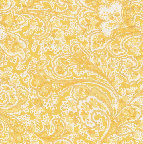 Benartex Fabrics 108 Inch Wide Quilt Backing Rosemont French Floral Paisley Tonal Yellow